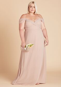 Birdy Grey Spence Convertible Dress Curve in Taupe V-Neck Bridesmaid Dress