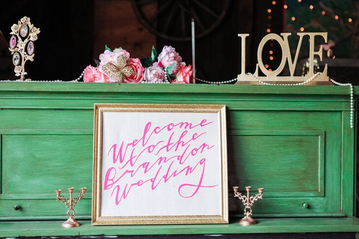 Modern Pink Wedding Sign