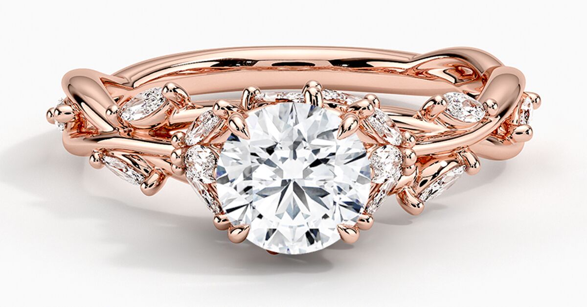 Lebow: Vintage-inspired Oval Diamond engagement ring in Rose Gold | Ken &  Dana