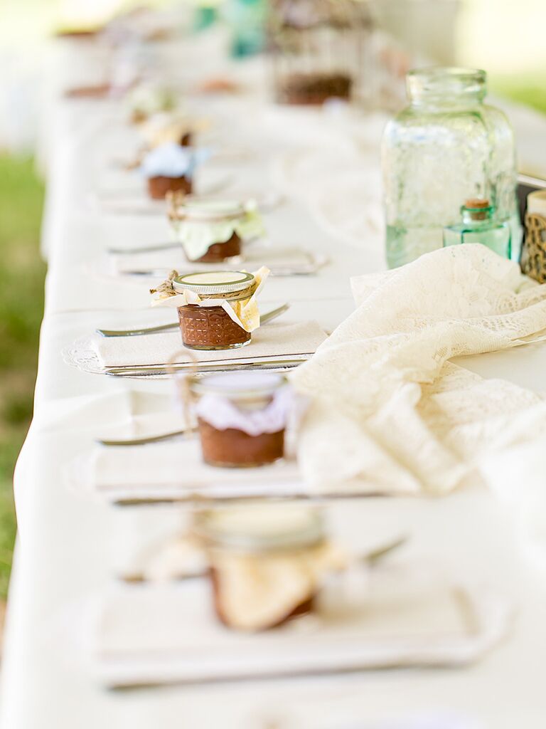 Homemade apple butter wedding favors
