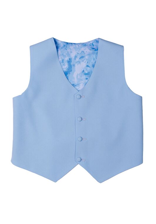 Little Tuxedos "Mason" Kids Sky Blue Suit (5-Piece Set) Flower Girl Dress and Ring Bearer Outfit - 2