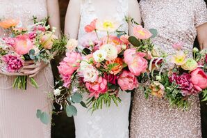 Spring-Inspired Pink Bouquets of Peonies and Roses