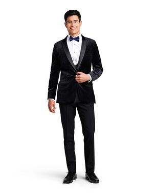 Stitch & Tie Black Velvet Manhattan Tuxedo Black Tuxedo