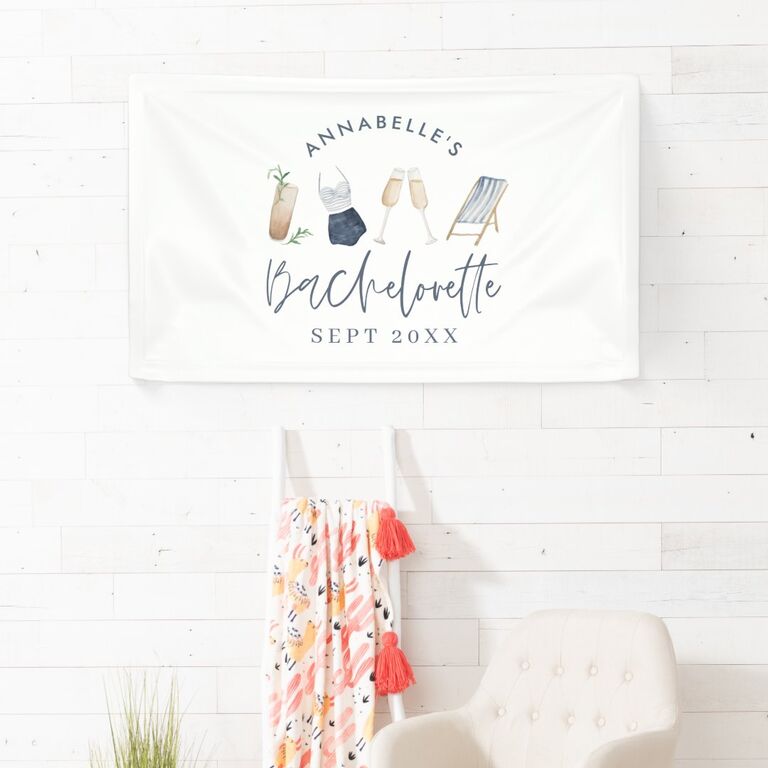 Beach themed bachelorette party banner from Zazzle. 