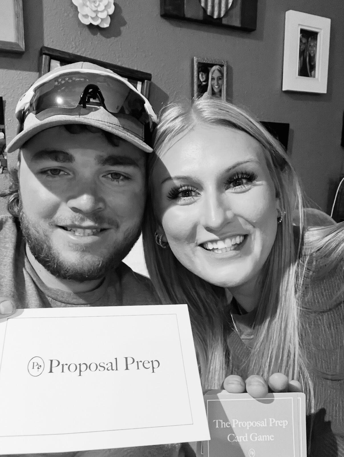 Trying on rings and answering all the fun proposal questions 💍
