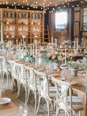 Romantic Rustic Reception with Wood Accents
