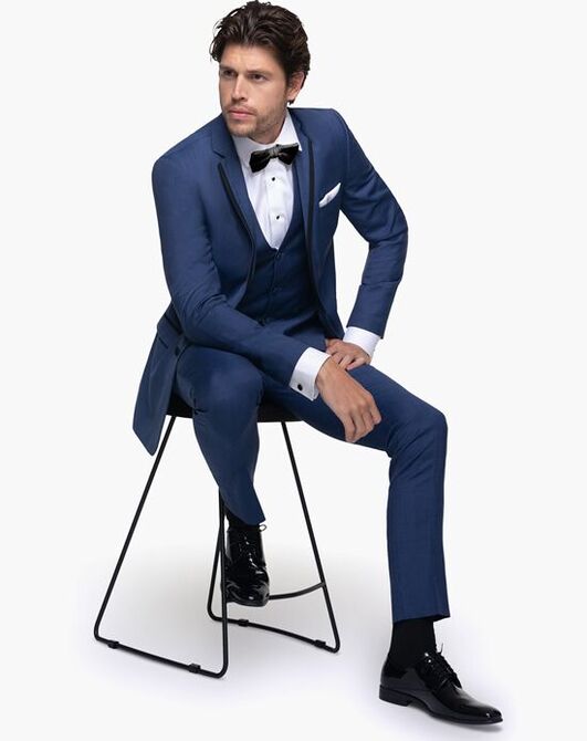 Generation Tux Mystic Blue Edge Lapel Tux Blue Tuxedo - 2