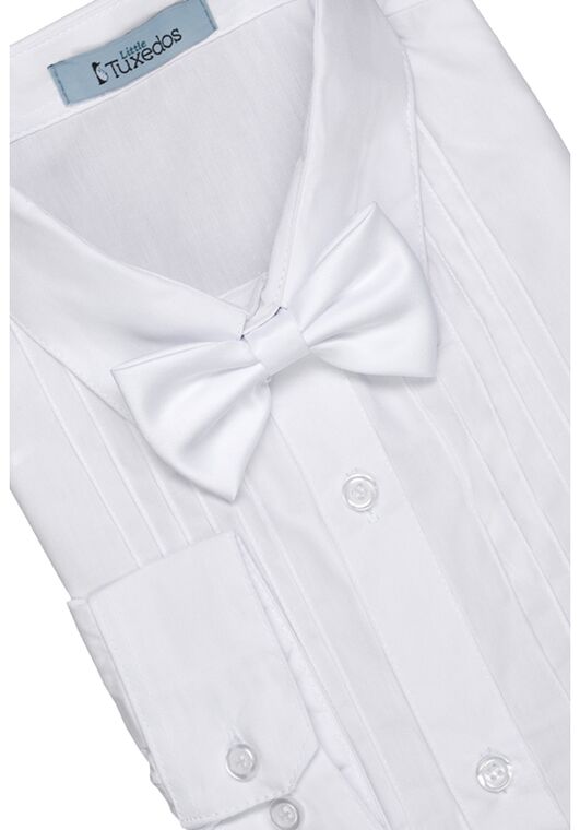 Little Tuxedos "Princeton" Kids White Tuxedo (5-Piece Set) Flower Girl Dress and Ring Bearer Outfit - 2