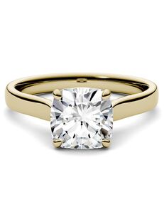 Forever One Moissanite Elegant Cushion Cut Engagement Ring