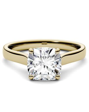 Forever One Moissanite Elegant Cushion Cut Engagement Ring