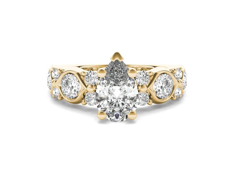 Ritani coil twist diamond engagement ring in 18K yellow gold