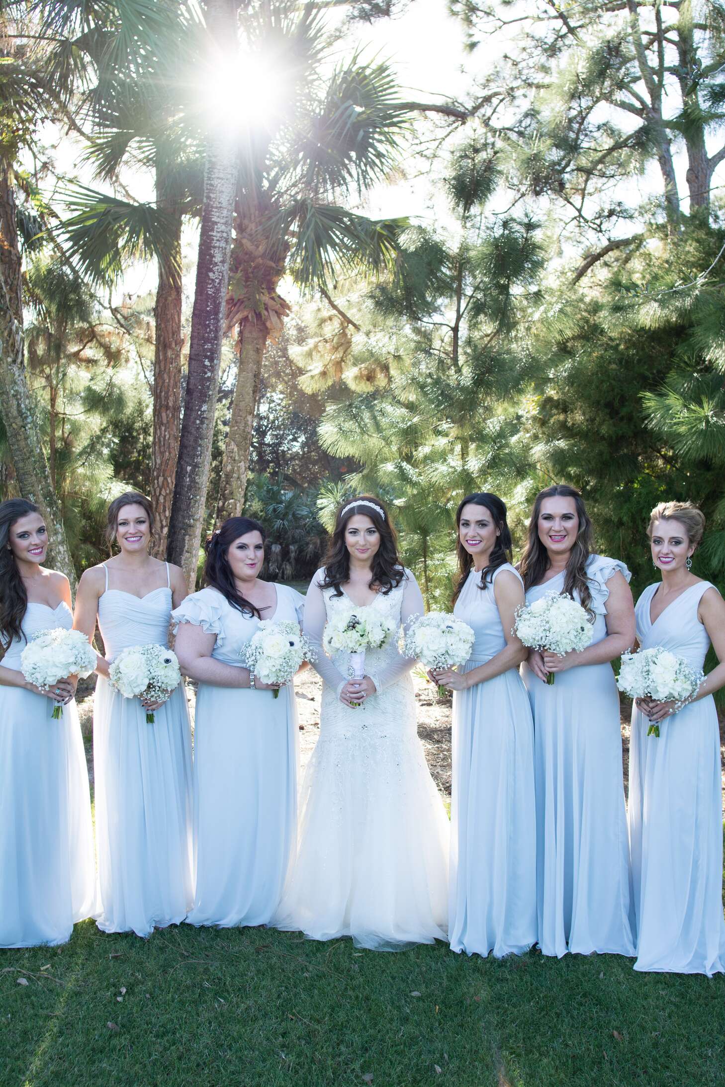 Long, Light Blue Bridesmaid Dresses