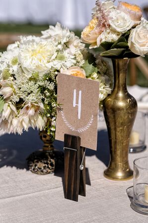 White Table Number Written on Sandpaper