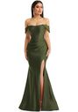 Dessy Group Off-the-Shoulder Corset Stretch Satin Mermaid Dress with Slight Train - CS101 Bridesmaid Dress - thumbnail - 1