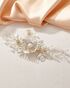 AW Bridal AW BRIDAL Wedding Hair Comb Ivory Flower Bridal Headpiece Hair Clip Wedding Hair Accessories for Brides (Silver) Silver Pins, Combs + Clip - thumbnail - 2