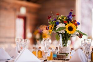 Simple Wildflower Centerpiece, Dining Table