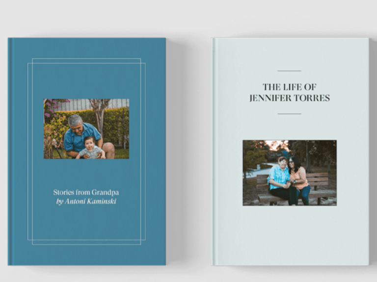 Hardbound memory book from Storyworth for your parents' 50th wedding anniversary gift