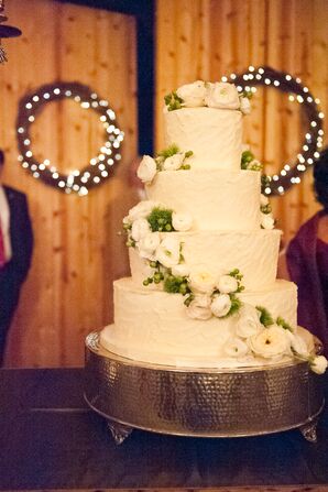 Traditional White Tiered Buttercream Cake