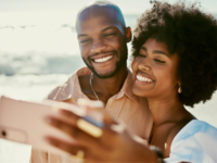 Couple taking selfie 
