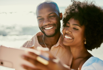 Couple taking selfie 