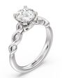 With Clarity Vintage Cushion, Round, Oval Cut Engagement Ring - thumbnail - 2