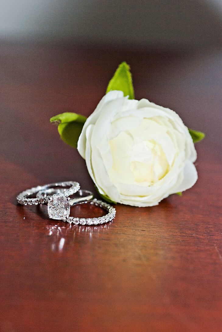 Wedding Rings and a White Rose