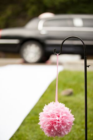 Pink Flower Kissing Ball Decor