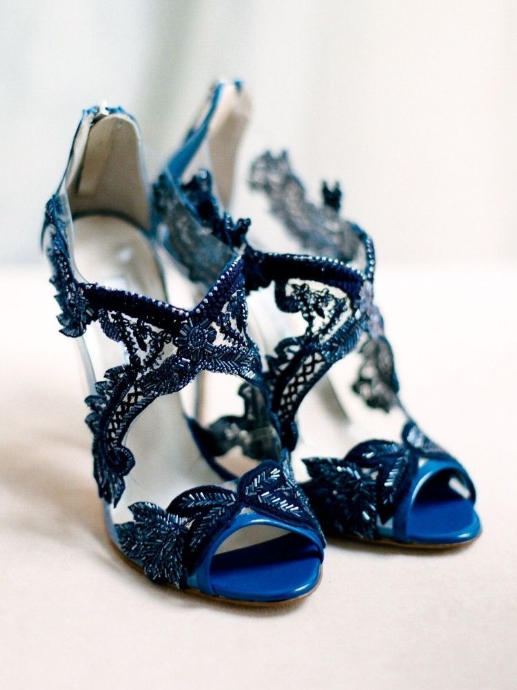 blue wedding heels