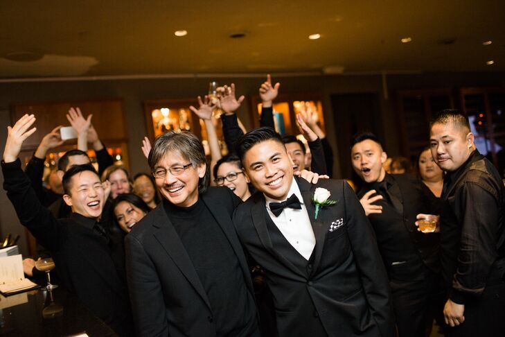 Groom and the Guests in Black Tie