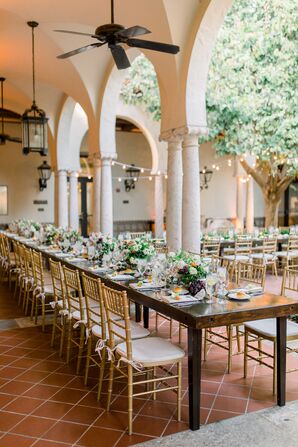 Italian-Inspired Wedding Reception With Long Dining Tables