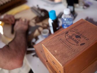 Wedding reception DIY cigar bar