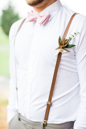 Green and Red Succulent Boutonniere