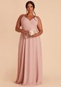 Birdy Grey Cindy Dress in Chiffon Dusty Rose V-Neck Bridesmaid Dress - thumbnail - 1