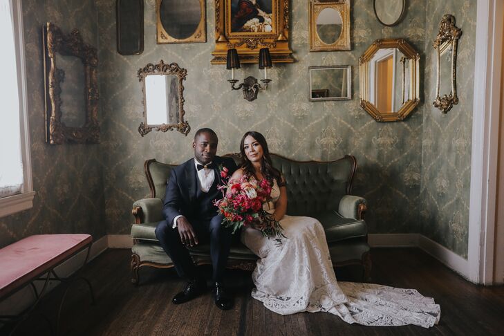 Abraham is from Niamey, Niger in West Africa and for his wedding to Nicole the couple wanted to celebrate the "vibrancy of that culture" throughout th