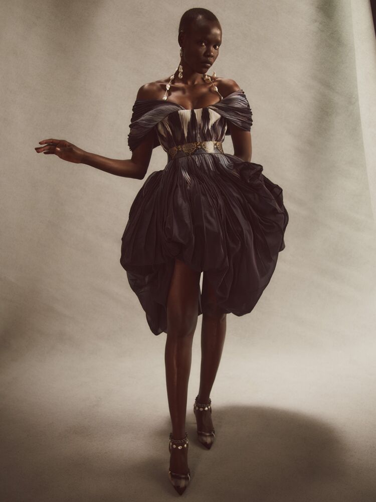 Danielle Frankel black organza cocktail dress