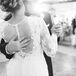 Lace Sleeve Illusion-Back Wedding Dress
