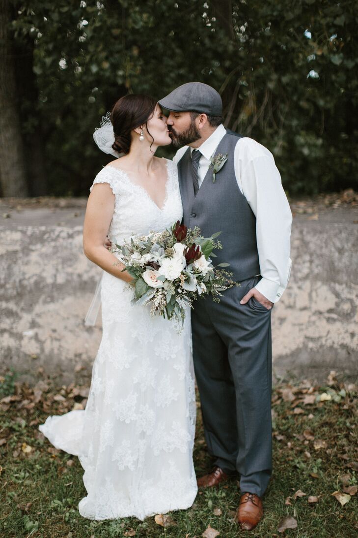 Opposed to more traditional venues, Angela Bahnsen (36 and a registered nurse) and Dan Driscoll (37 and a finish carpenter) hosted their wedding at th