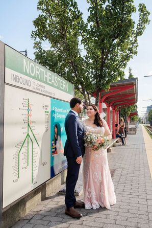 Wedding Portraits at Boston Train Station