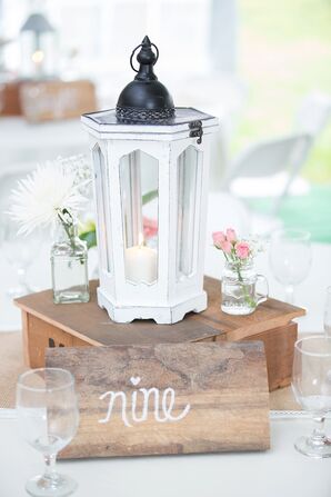 Rustic Lantern Centerpiece and Table Number