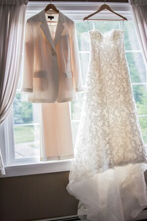 Maggie Sottero Dress and Ivory Talbots Suit
