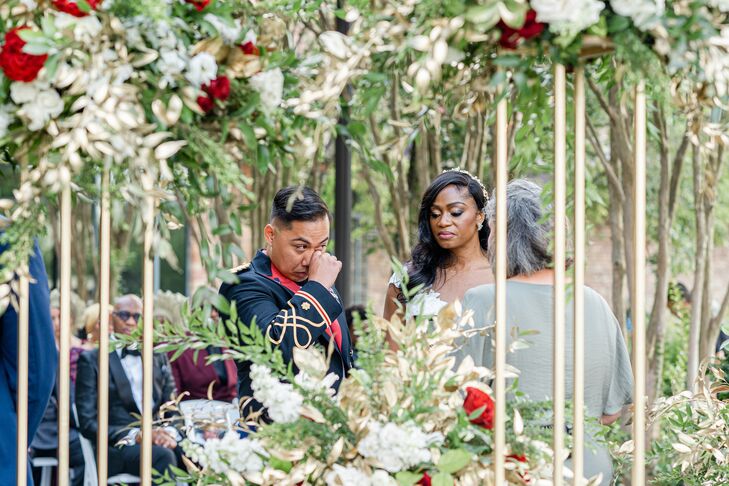 Military Groom Crying During Wedding
