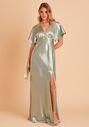Birdy Grey Jesse Dress in Satin Sage V-Neck Bridesmaid Dress - thumbnail - 3