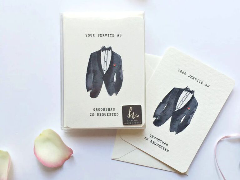Your Service As Groomsman Is Requested proposal card