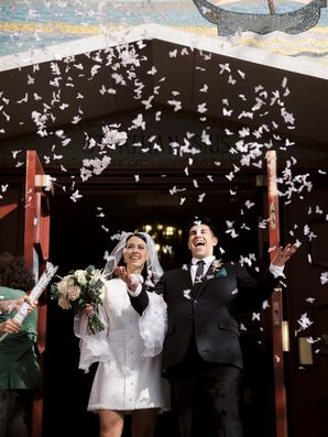 Church Exit Amid Confetti at St. Athanasius Church in Brooklyn, New York