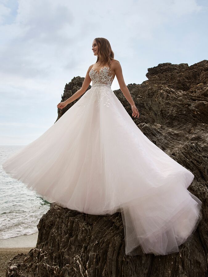 Ines by Ines Di Santo illusion A-line wedding dress
