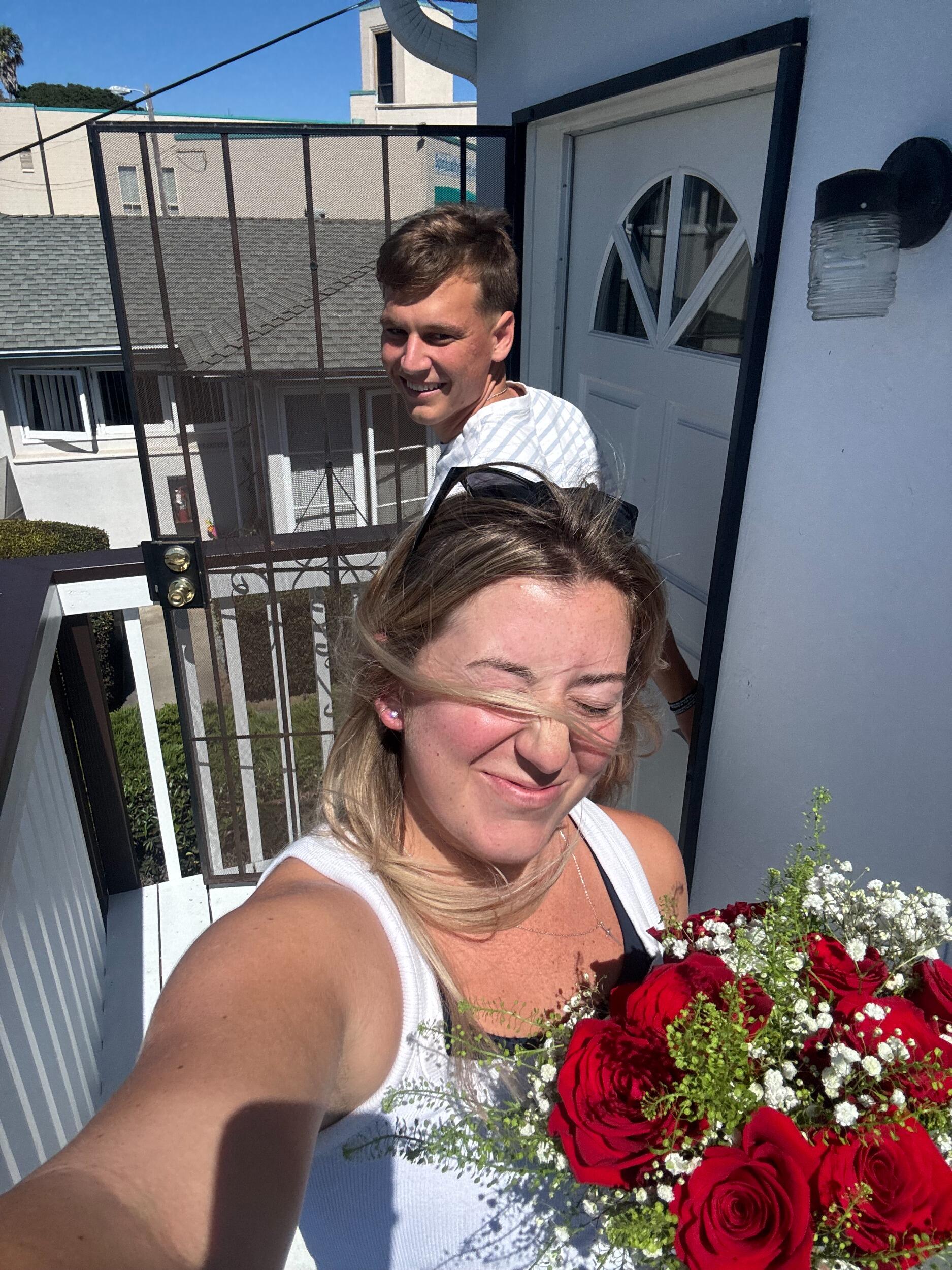 One week later I was a girlfriend! He made me a bouquet, like actually made it. With stems of different flowers and a deconstructed Trader Joe's bag as the brown paper. It was adorable and I almost had a heart attack of excitement thinking that this was the first step of this man being mine forever.
