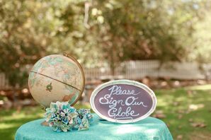 Vintage Globe and Chalkboard Decor