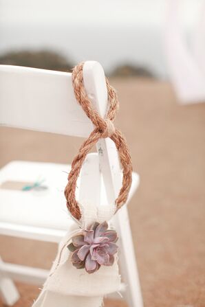 Succulent and Rope Aisle Markers