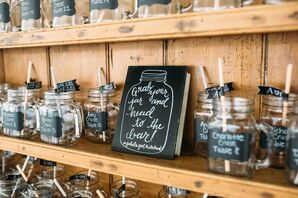 Clear Mason Jar Escort Cards and Favors