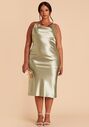 Birdy Grey Lisa Midi Dress in Satin Moss Green Bridesmaid Dress - thumbnail - 1